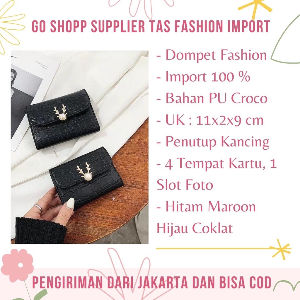 Dompet Wanita Import Fashion Korea - Dompet Wanita Kecil Kulit PU Croco - Dompet Korea - Dompet Lipat Wanita Import Fashion - Dompet Fashion Wanita [PD14]