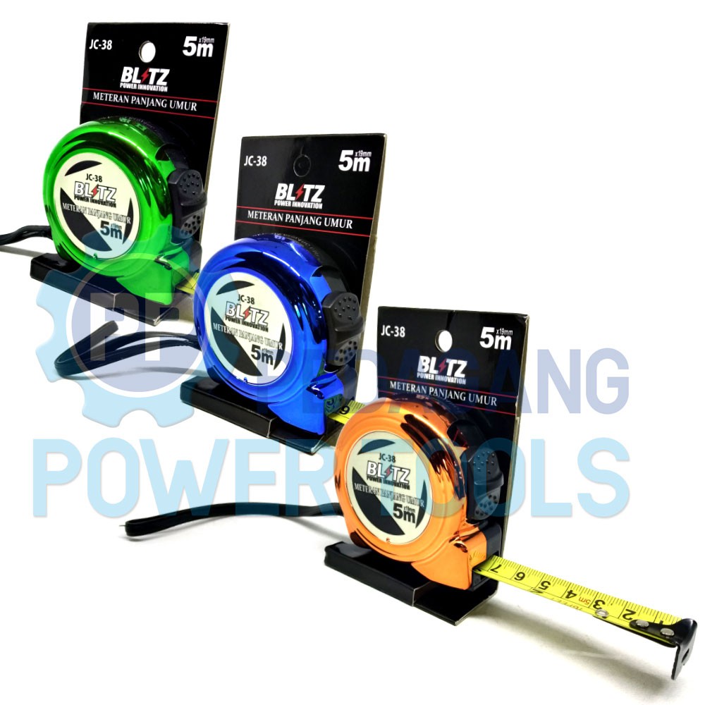 BLITZ ROLL METER 5 METER ROL METERAN 5M x 19MM - WARNA RANDOM