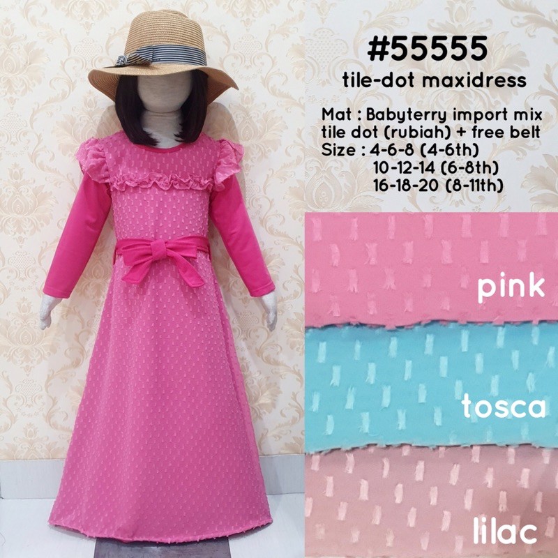 tile dot maxi dress