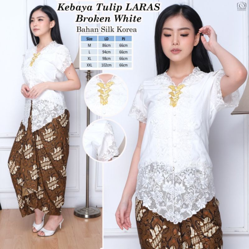 PROMO BARU Kebaya Lengan Pendek Silky Korea Kombinasi Brokat