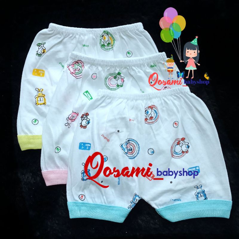 HAPPY TIME 6 pcs Celana Pendek Bayi Motif SNI