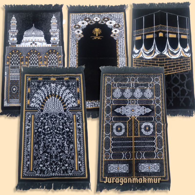 sajadah kiswah tebal halus dan lembut / sajadah turkiye hitam