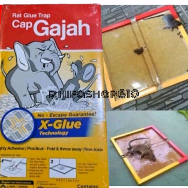 LEM TIKUS PAPAN Lem Trap Perangkap Tikus Siap Pakai 70gr Cap Gajah Super Lengket