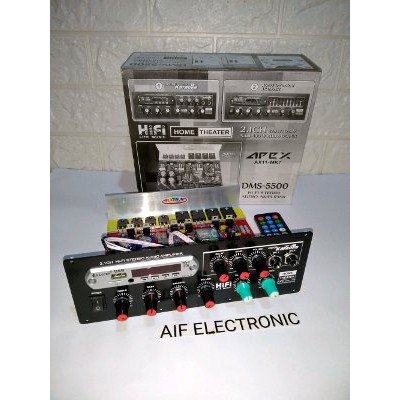 Kit Amplifier Home Theater 2 1 Channel plus Mp3 Digital Echo DMS 5500