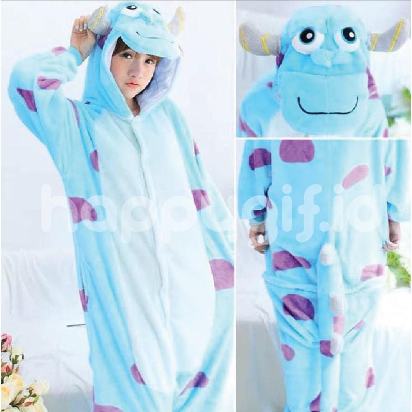 BAJU TIDUR KOSTUM ONESIE KIGURUMU PIYAMA MONSTER DEWASA KARAKTER - SULLEY MIKE SULLIVAN MONSTER INC