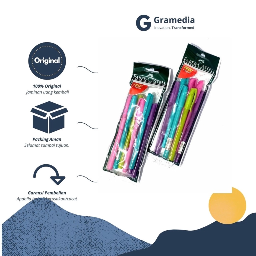 

gramedia cikupa - Faber Tripen Set 6 Free 1 pcs