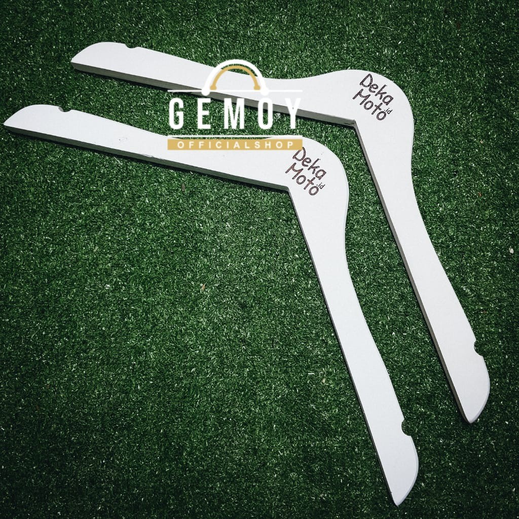 DISC% Premium Hanger Kayu + Besi Jepit  Custom (Hanger Distro) Bebas Design Free Design