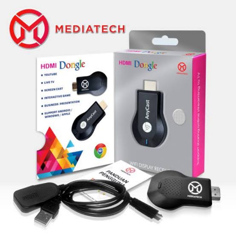 ANYCAST WIFI DISPLAY RECEIVER HDMI DONGLE MEDIATECH ORIGINAL TERBARU / ANYCAST DONGLE HDMI WIFI KE T