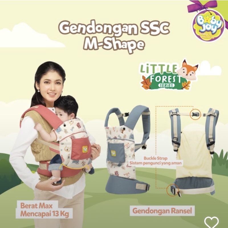 Baby Joy Gendongan Bayi Ransel SSC M-Shape with Hoodie Little Forest Series -  BJG 3054