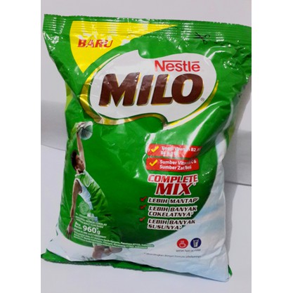 MILO MINUMAN BUBUK COKLAT / MINUMAN KEKINIAN / MINUMAN INSTAN PREMIUM MILO 1 KG (960gr) COMPLETE MIX