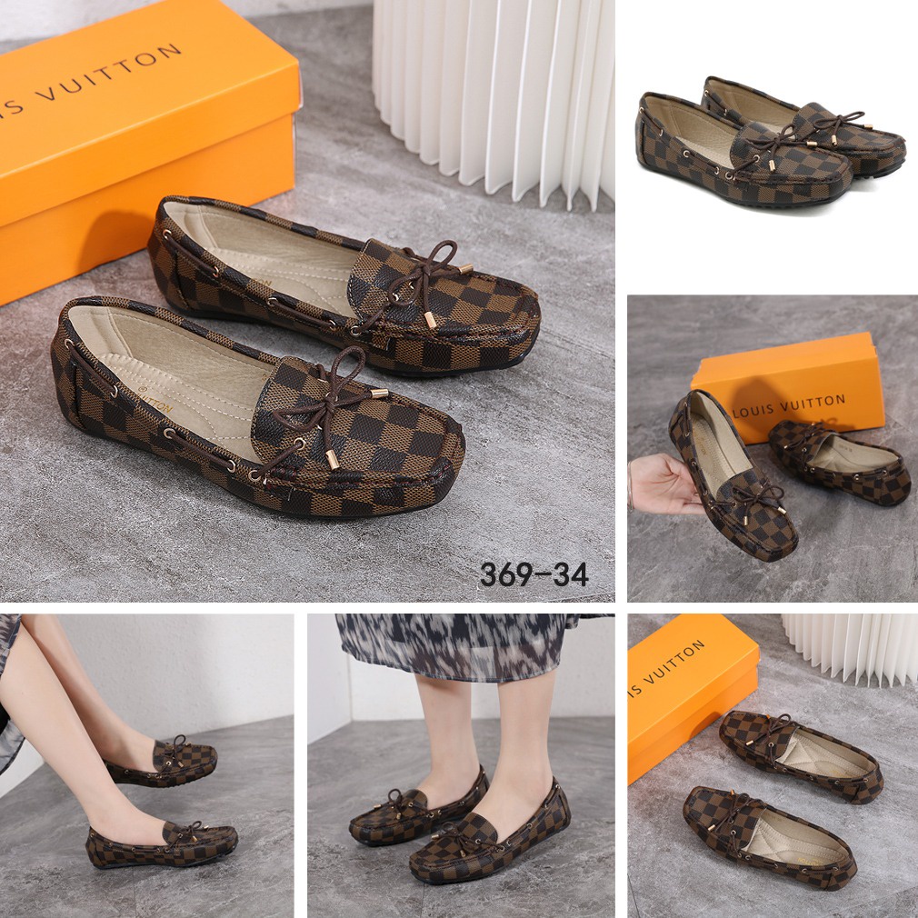 Gloria Flat Loafer Shoes in Damier 369-34