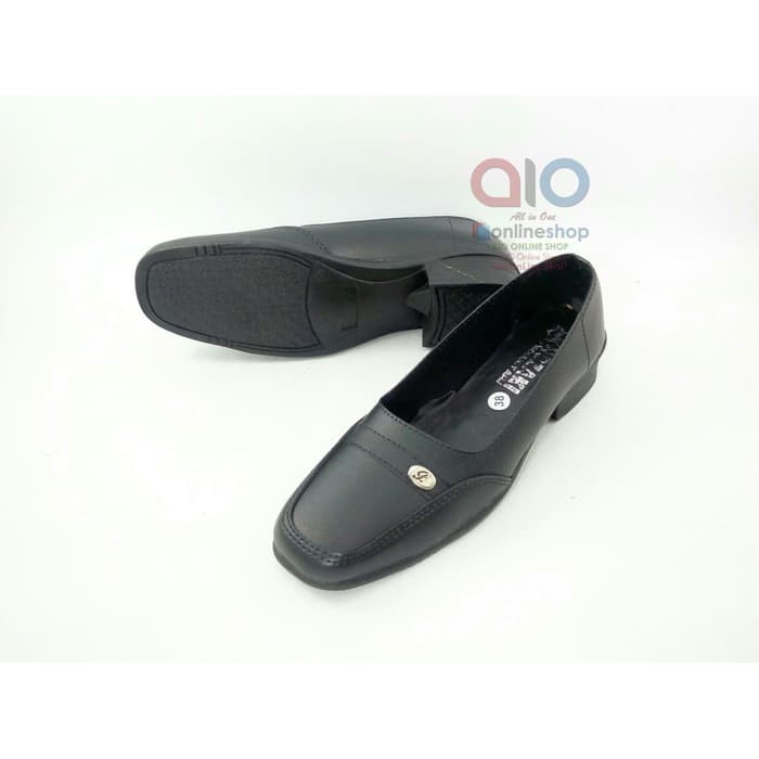  Sepatu  Pantofel  Wanita Hak 3 Cm Hitam Guru  Sekolah Kantor 