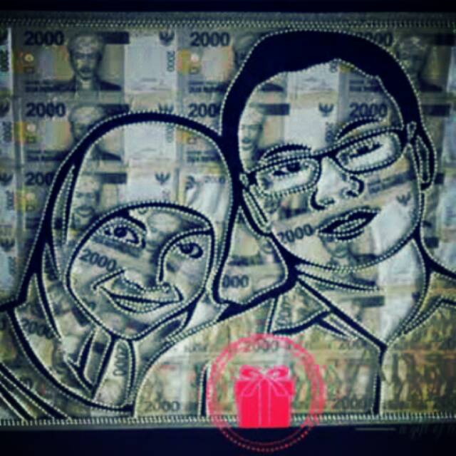 Mahar siluet dari uang kertas 2000