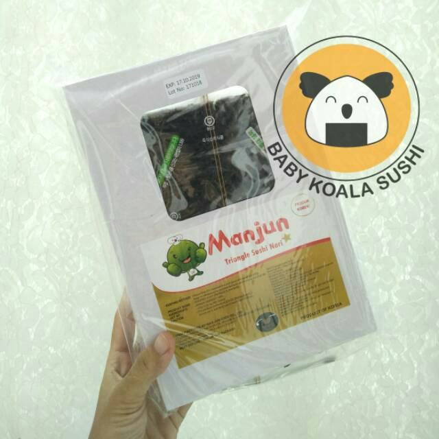 MANJUN Onigiri Wrapper 100 Lembar Halal │ Lembar Rumput Laut Import untuk Nasi Kepal Onigiri