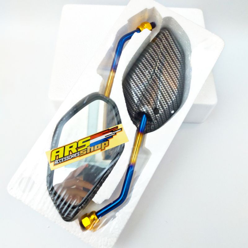 Spion karbon tangki two-tone honda yamaha spion twotone karbon honda beat mio vario nmax spion tuton-4