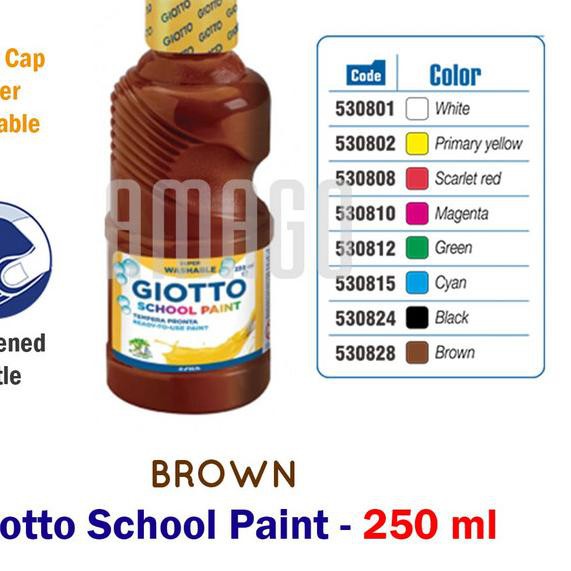 

❂ GIOTTO SCHOOL PAINT - BROWN - 250 ml - 530828 ✵
