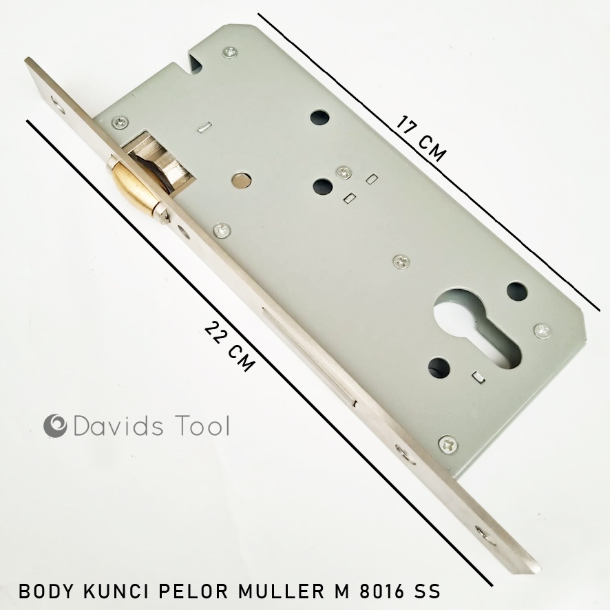 Muller Body Kunci Pintu Pelor Set Stainless Slot Stenlis 8016