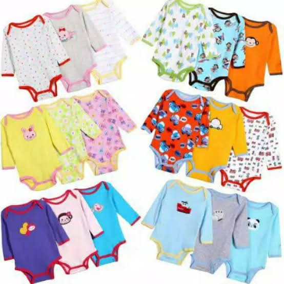 5pcs Jumper Panjang Bayi Lovelle Cart's 3-12m Bodysuits