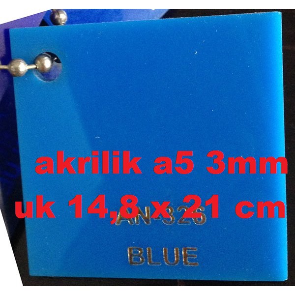 Akrilik A5 Lembaran 3mm Acrylic 3mm Biru Solid Marga Cipta