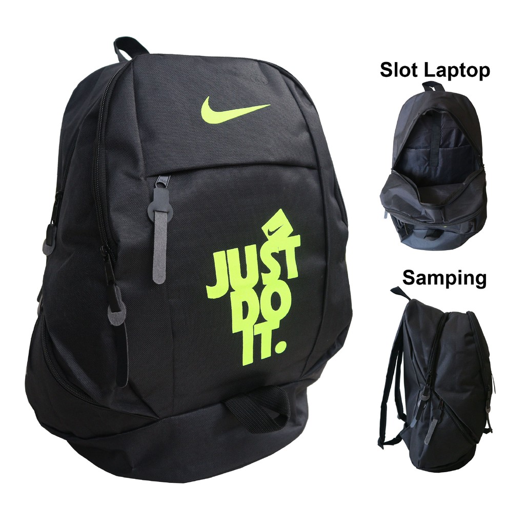 Tas Ransel Punggung Olahraga Sporty Sekolah Kuliah Nike Just Do It List Hijau Backpack Murah Kekinian