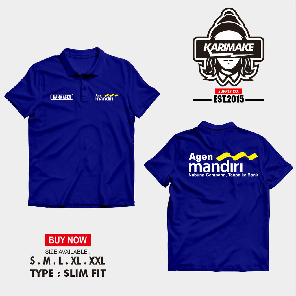 Polo Shirt Kaos Polo Agen Mandiri Nabung Tanpa ke Bank DB 