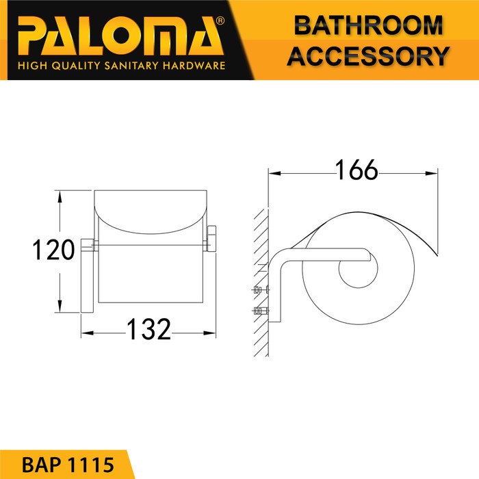 PALOMA BAP 1115 Tempat Tissue Toilet Holder Tisu Gulung Roll WC Mandi