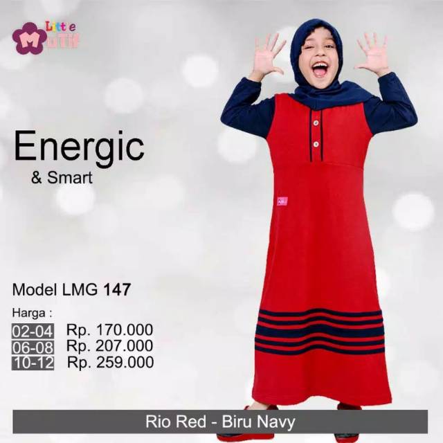 Gamis Anak Mutif LMG147 RIO RED size 8