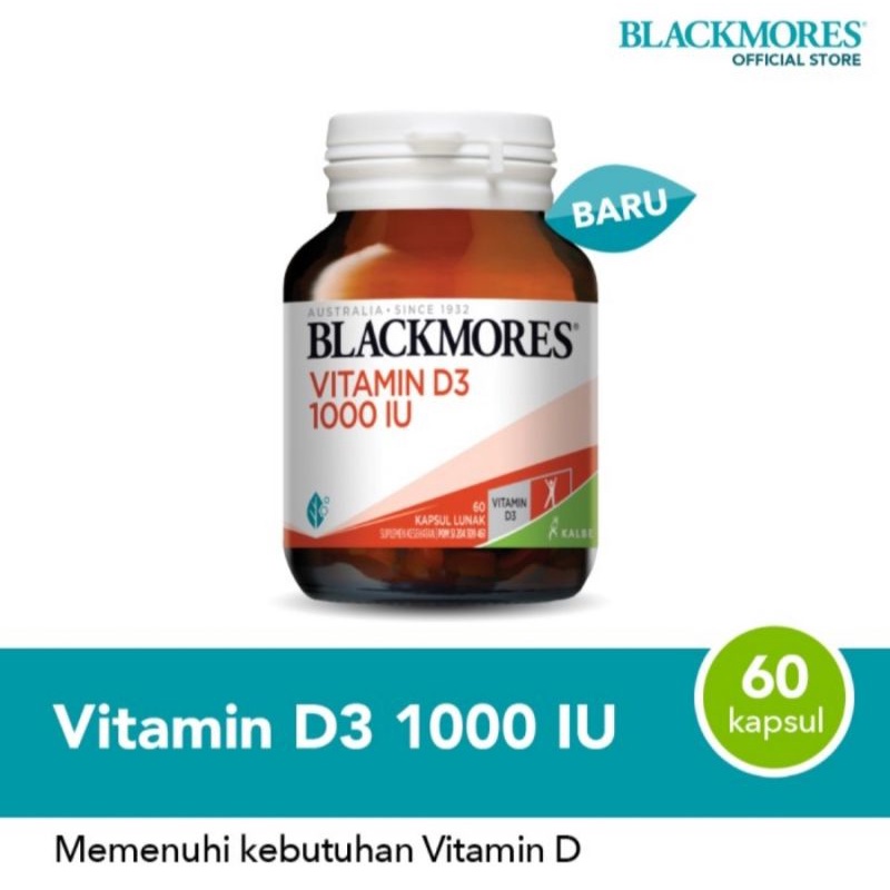 Blackmores Vitamin D3 1000iu 60 kapsul/Vitamin D/Suplemen