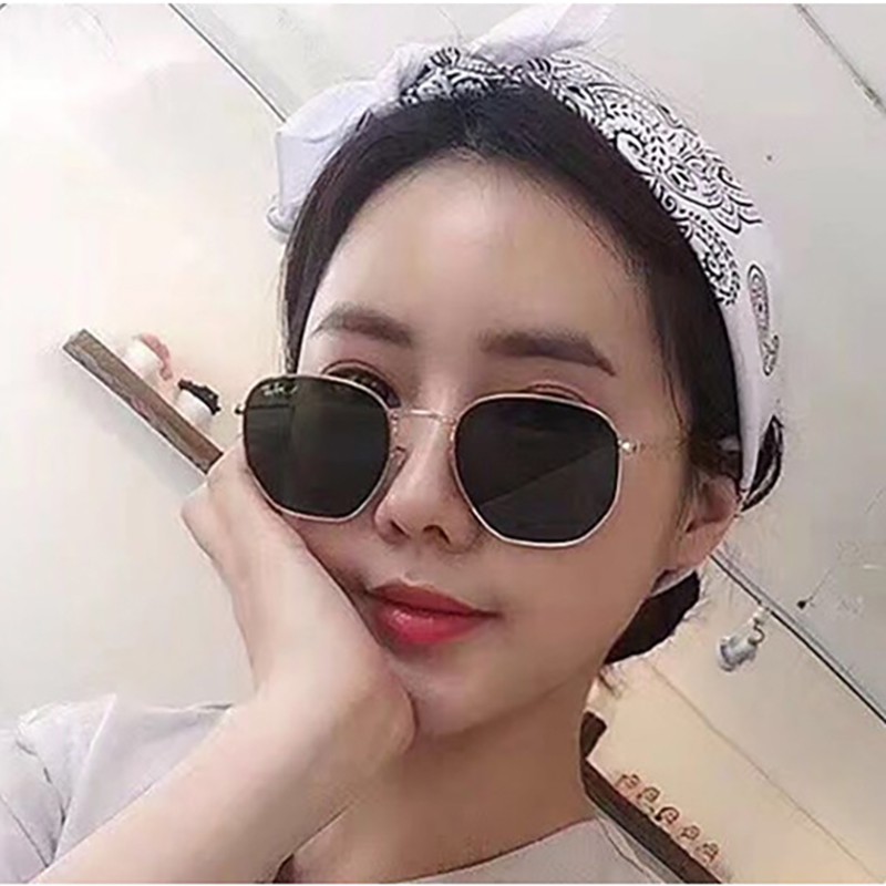 (YUZHU) Bayar Di Tempat Kacamata Hitam Lensa Anti Sinar UV Frame Metal untuk Pria / Wanita