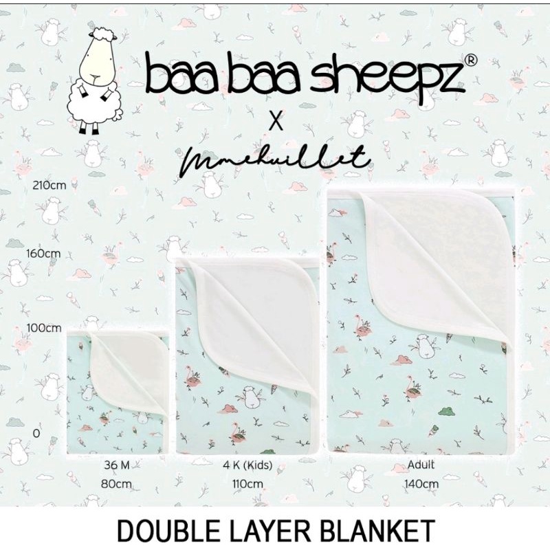 Baabaasheepz Double Layer Blanket Flamingo Mmhuillet Series