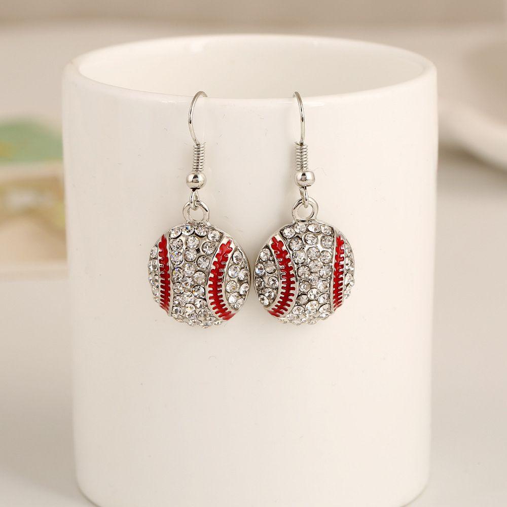 R-flower Ball Drop Earrings Hadiah Voli Baseball Basket Sepak Bola Menjuntai