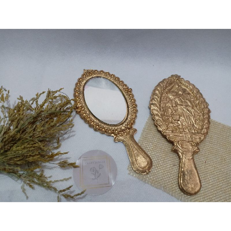 Cermin Genggam Kaca Mini Kecil Vintage Murah