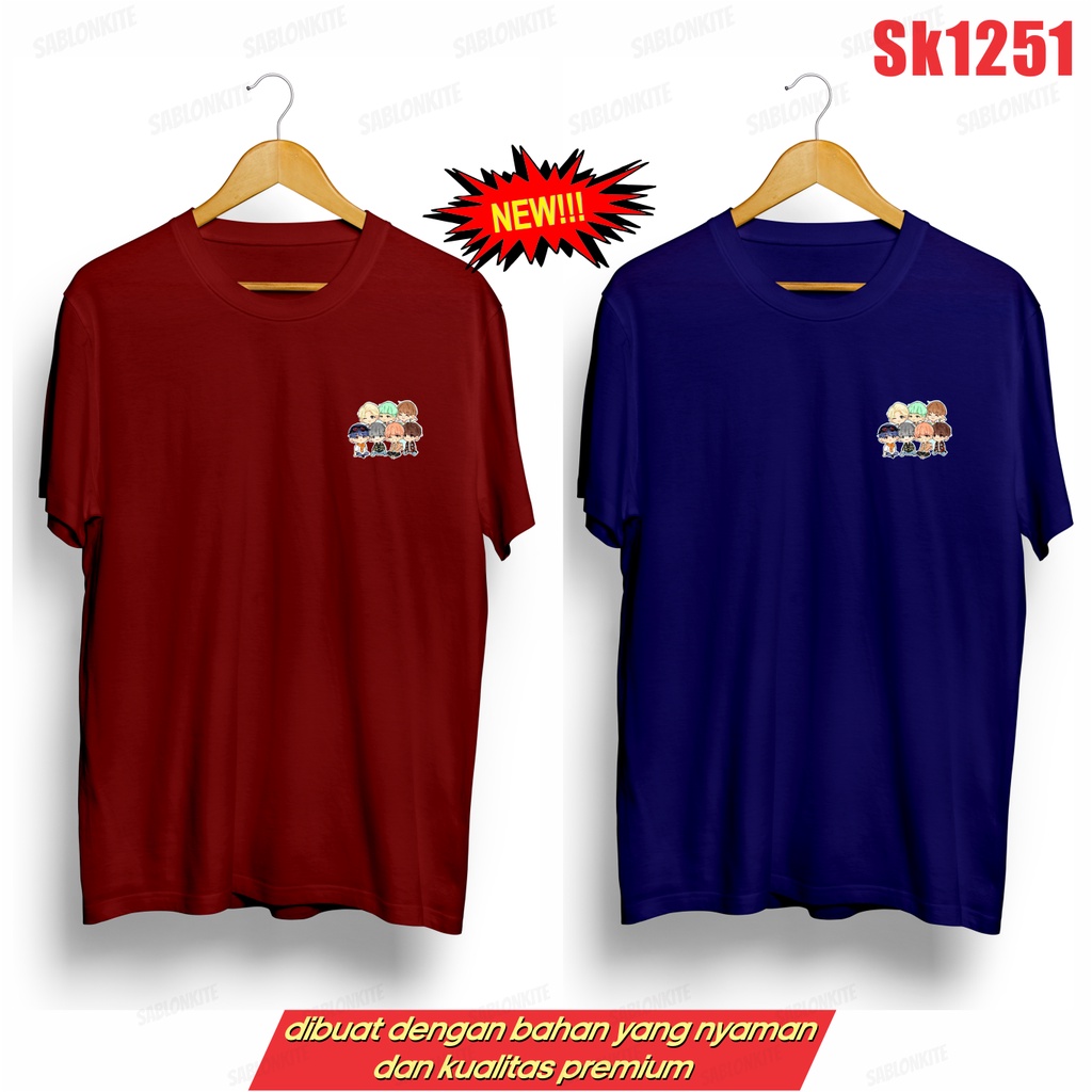 MURAH!!! KAOS KPOP CARTOON LOGO KECIL SK1251 UNISEX ADA KAOS ANAK