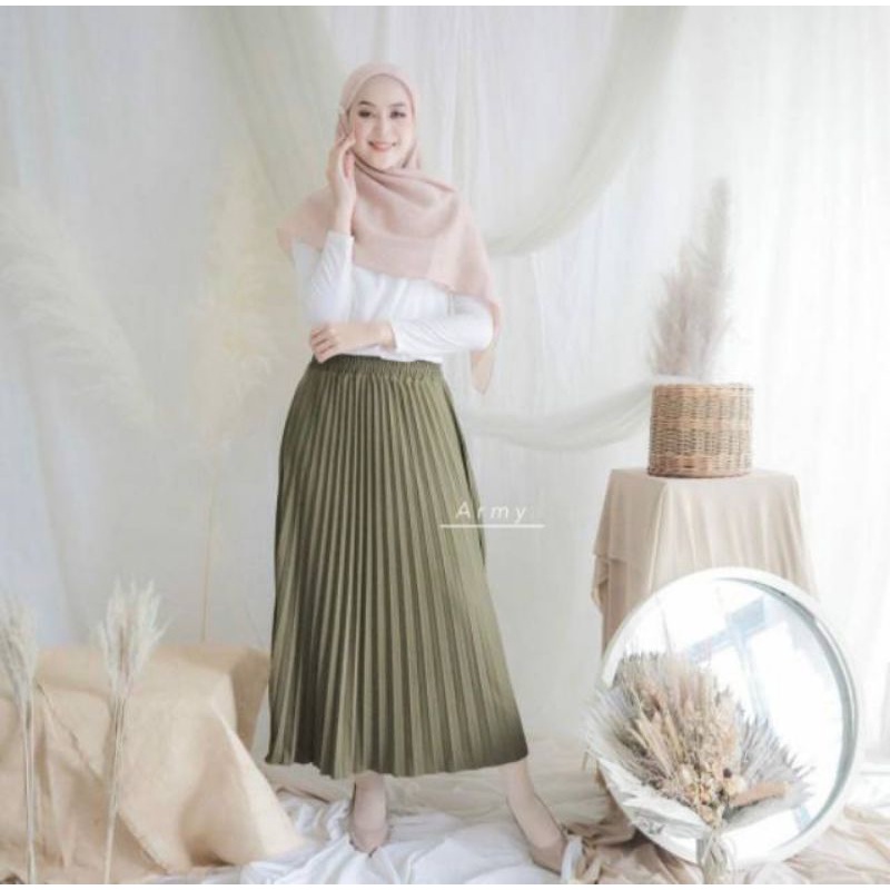 Rok Plisket Premium Dewasa Tebal Bahan Hyget Premium