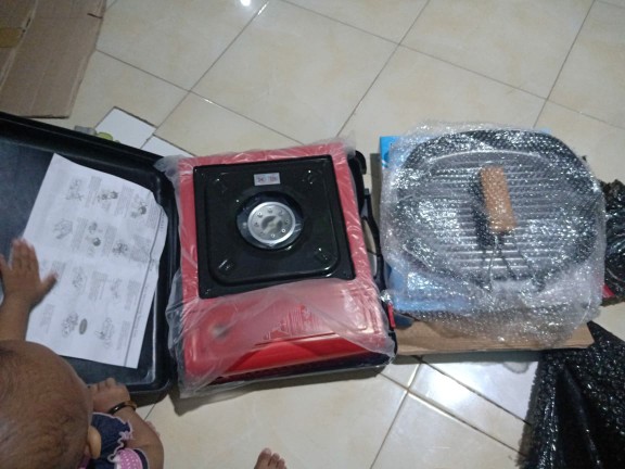 Panggangan Persegi 28cm / Square Grill + Kompor Portable 2in1 Progas / Paket Panggangan + Kompor