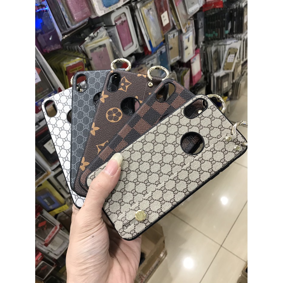 Case leather with grip gantungan brand gucci lv for samsung note 8