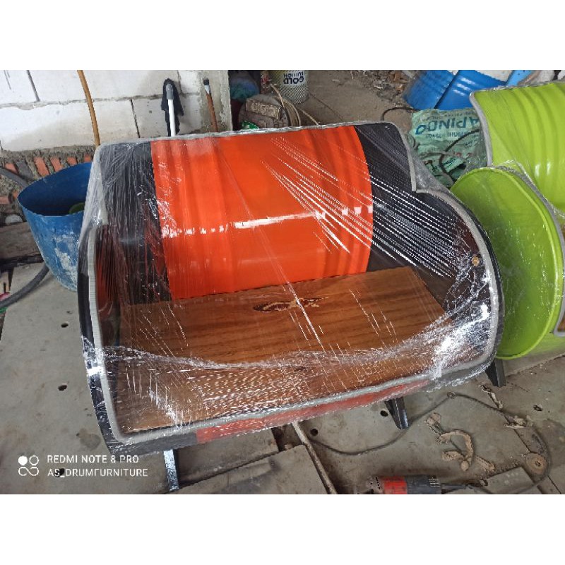 kursi cafe / kursi drum jok kayu