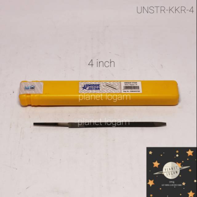 Kikir Segitiga Besi India Uk. 4" UNIQUE STAR