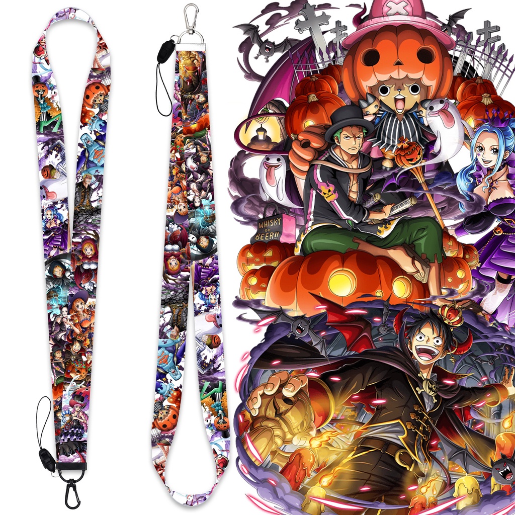 Tali Lanyard Gantungan Kunci / Handphone Motif Bajak Laut Luffy Zoro Untuk Halloween