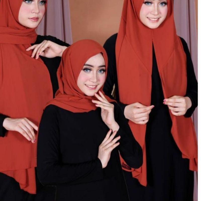 PASHMINA SQUARE INSTAN Ceruty babydoll premium