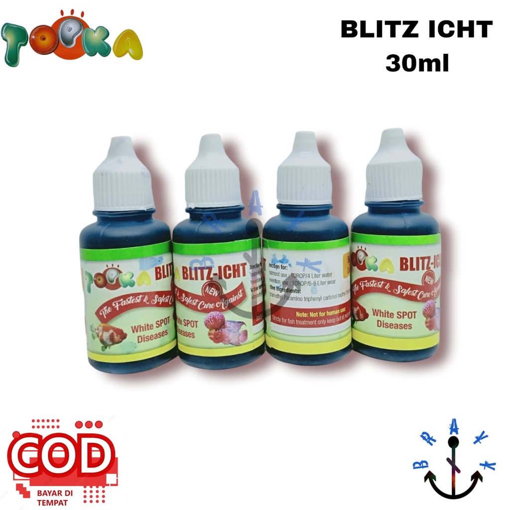 Blitz Itcht Obat Ikan Obat Biru Untuk Ikan Hias Jamur White Spot 30ml