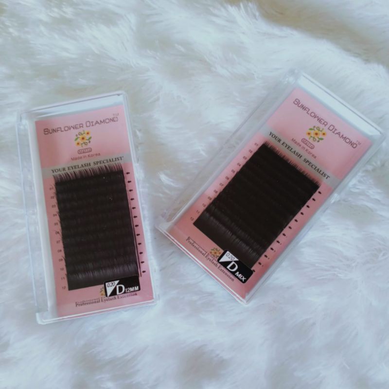 Sunflower Black Diamond untuk eyelash extensions lembut D curl kelentikan termurah best seller paling laris