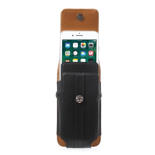 SARUNG HP Dompet Tas Pinggang Kulit Slot Kartu Klip Jepit Putar Vertikal