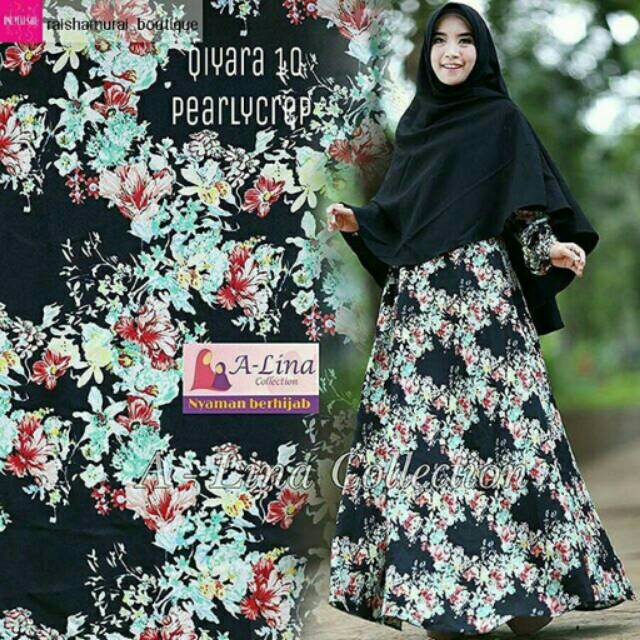 Alina gamis motif bunga Qiyara dress 10