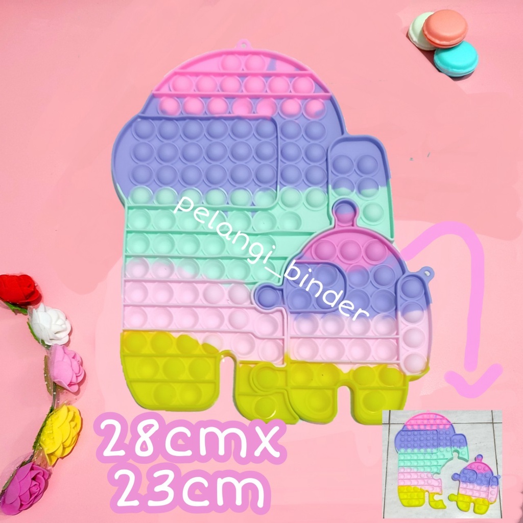 Pop it jumbo ice cream/ kupu-kupu/dinosaurus-Amoung us puzzle