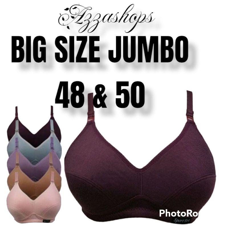 BH Sport Bra SUPER JUMBO BH Big Size 50 48 Kait 3 Tanpa Kawat