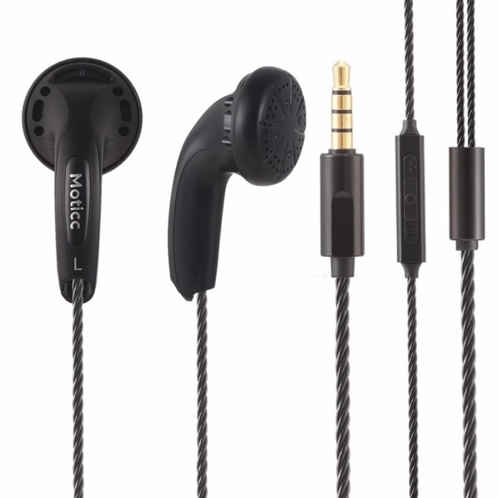 MOTICC SHIRO KURO WITH MICROPHONE EARPHONE EARBUD BEST SOUND QUALITY