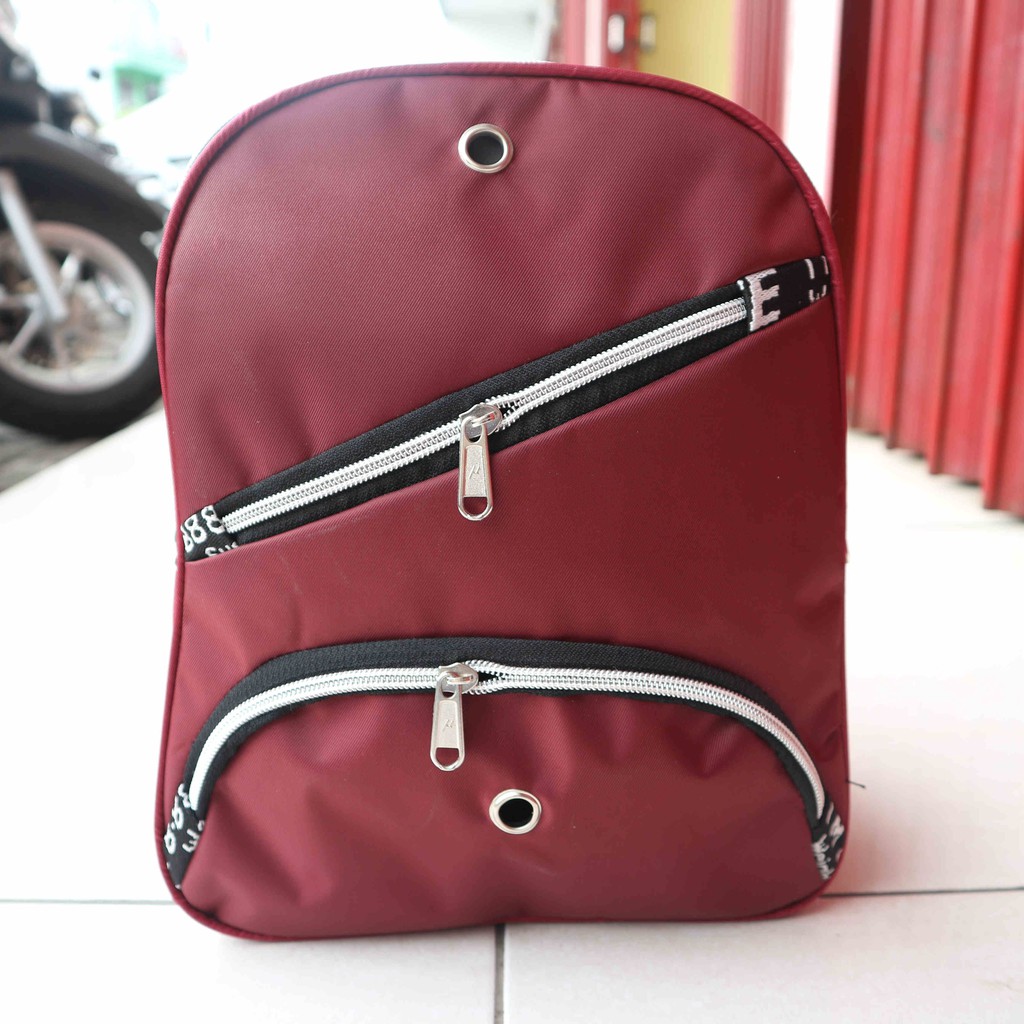 Tas Punggung Kekinian Trendy Kece Tas Longcem Cewek Merah Fashionable