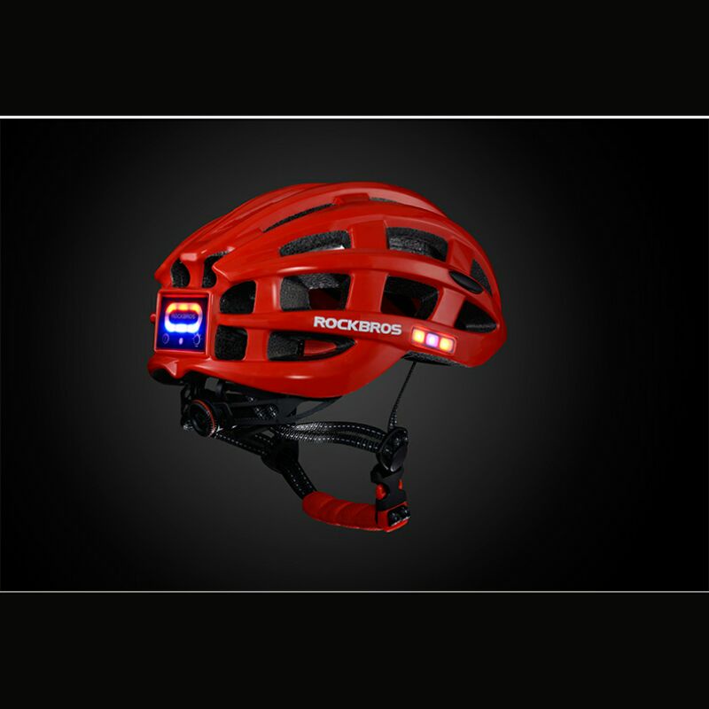 ROCKBROS Helm Sepeda Light Cycling Helmet With Headlight - ZN1001 - Red