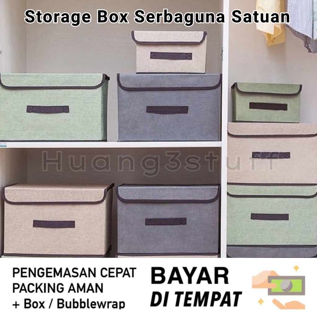 Storage Box Organizer / Kotak Tempat Penyimpanan Serbaguna Bahan Cotton Fabric